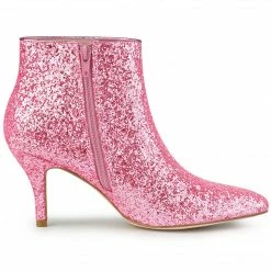 Allegra K Shoes Women's Glitter Pointed Toe Stiletto Heel Ankle Boots 42 Allegra K Shoes Women's Glitter Pointed Toe Stiletto Heel Ankle Boots