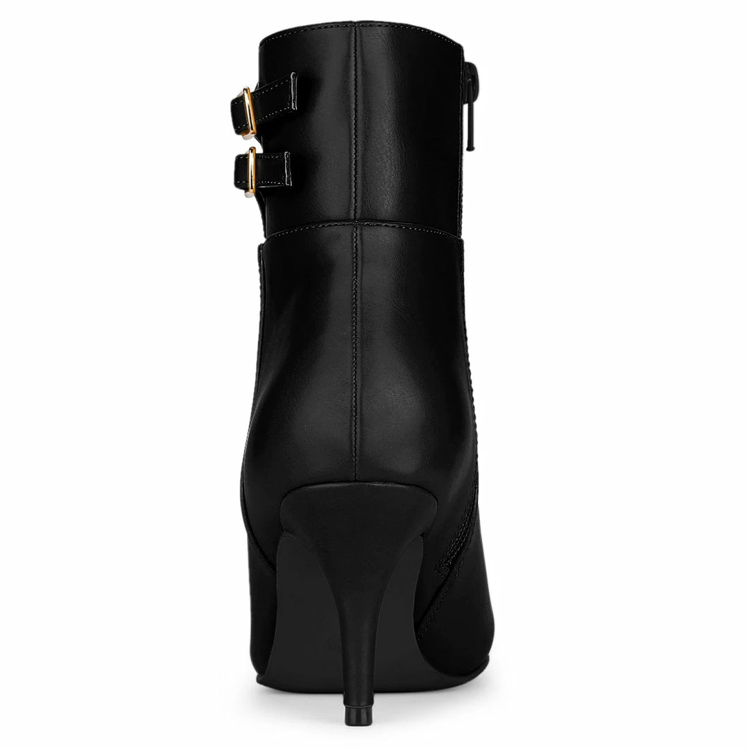 Allegra K Shoes Women's Pointed Toe Buckle Stiletto Heels Ankle Boots 20 Allegra K Shoes Women's Pointed Toe Buckle Stiletto Heels Ankle Boots