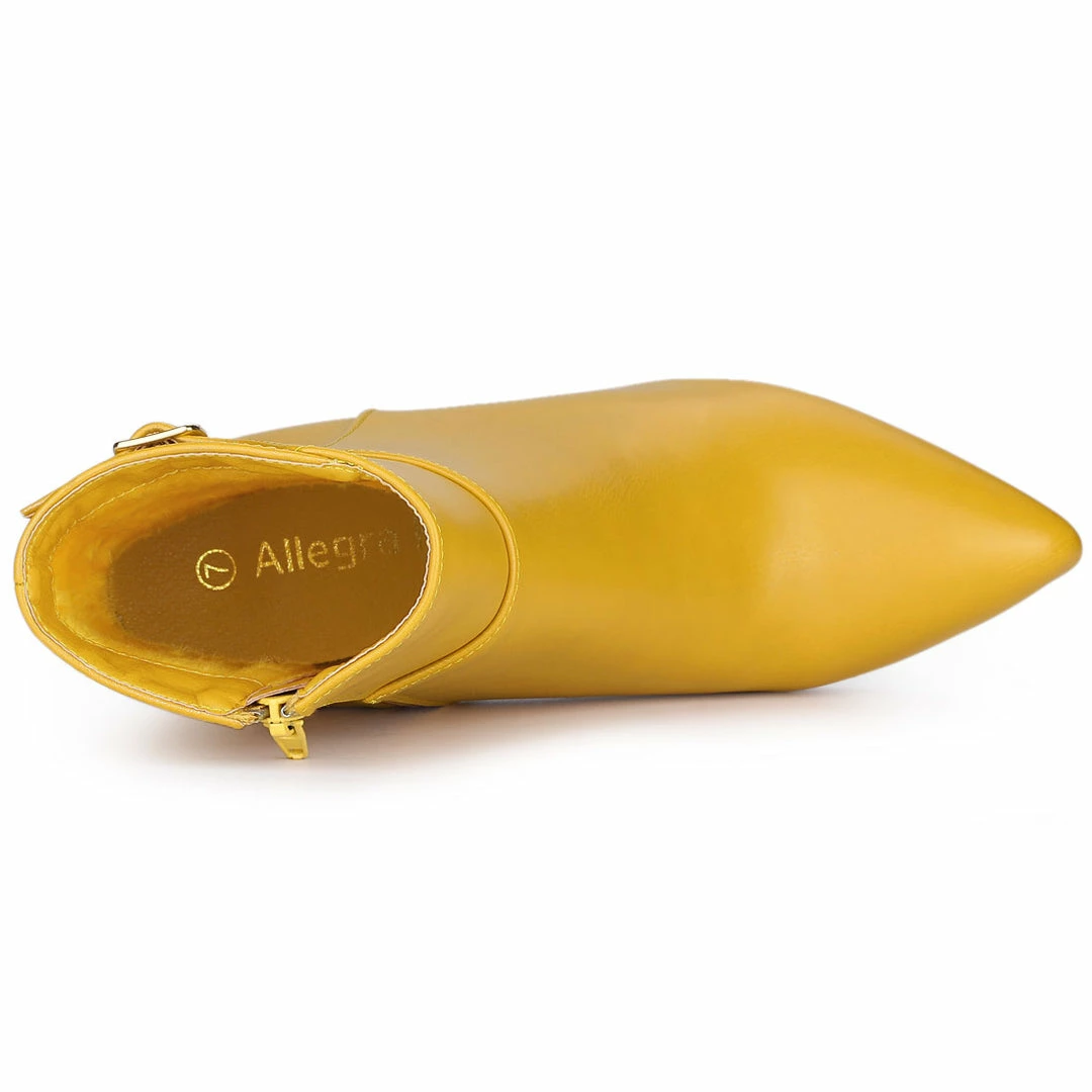 Allegra K Shoes Women's Pointed Toe Buckle Stiletto Heels Ankle Boots 15 Allegra K Shoes Women's Pointed Toe Buckle Stiletto Heels Ankle Boots