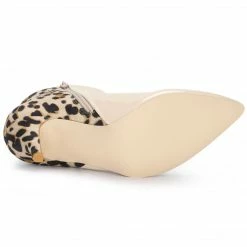 Allegra K Shoes Women's Contrast Color Leopard Print Stiletto Heel Ankle Boots