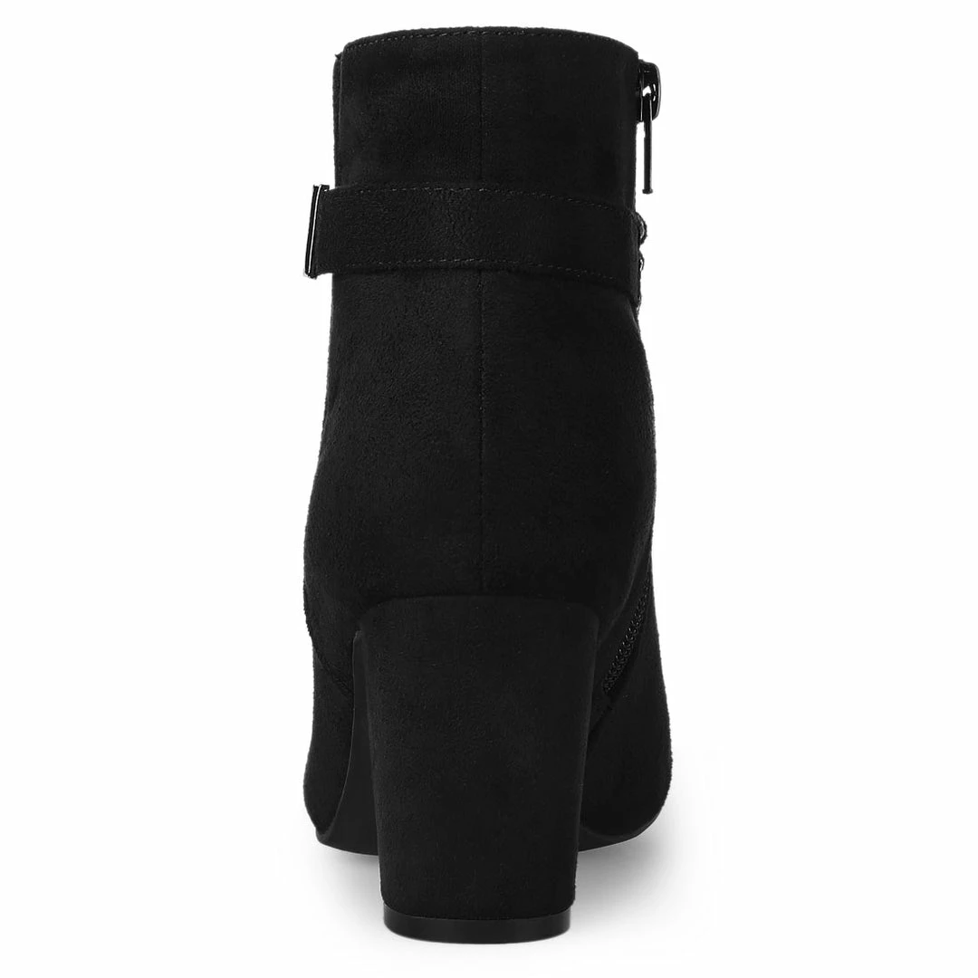 Allegra K Shoes Women's Pointed Toe Rhinestone Chunky Heel Ankle Boots 20 Allegra K Shoes Women's Pointed Toe Rhinestone Chunky Heel Ankle Boots