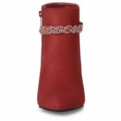 Allegra K Shoes Women's Pointed Toe Rhinestone Chunky Heel Ankle Boots 25 Allegra K Shoes Women's Pointed Toe Rhinestone Chunky Heel Ankle Boots