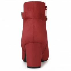 Allegra K Shoes Women's Pointed Toe Rhinestone Chunky Heel Ankle Boots 26 Allegra K Shoes Women's Pointed Toe Rhinestone Chunky Heel Ankle Boots