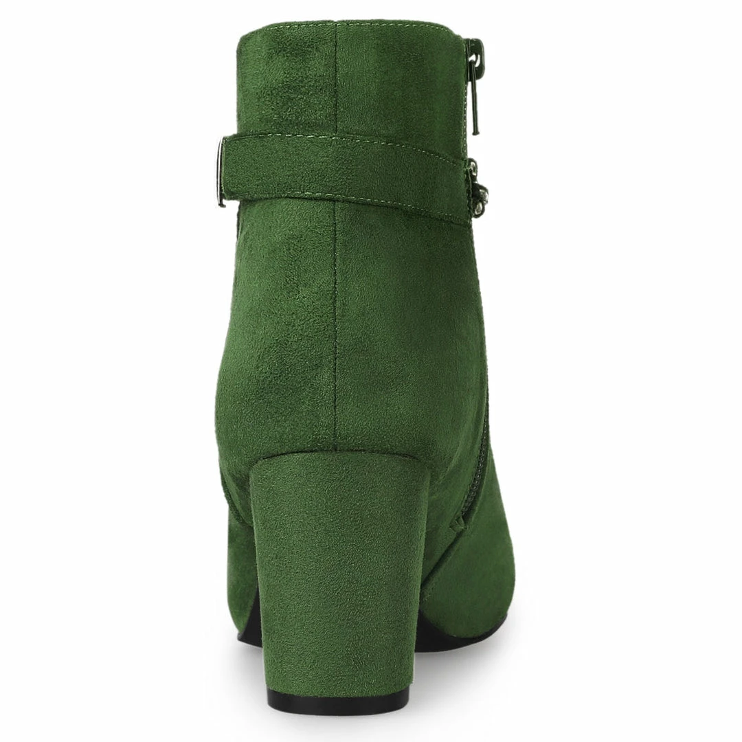 Allegra K Shoes Women's Pointed Toe Rhinestone Chunky Heel Ankle Boots 13 Allegra K Shoes Women's Pointed Toe Rhinestone Chunky Heel Ankle Boots