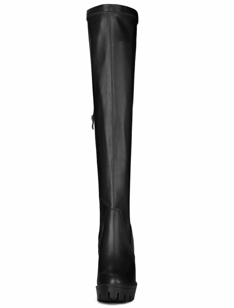 Allegra K Women's Platform Heels Chunky Heel Over Knee High Boots 6 Allegra K Women's Platform Heels Chunky Heel Over Knee High Boots