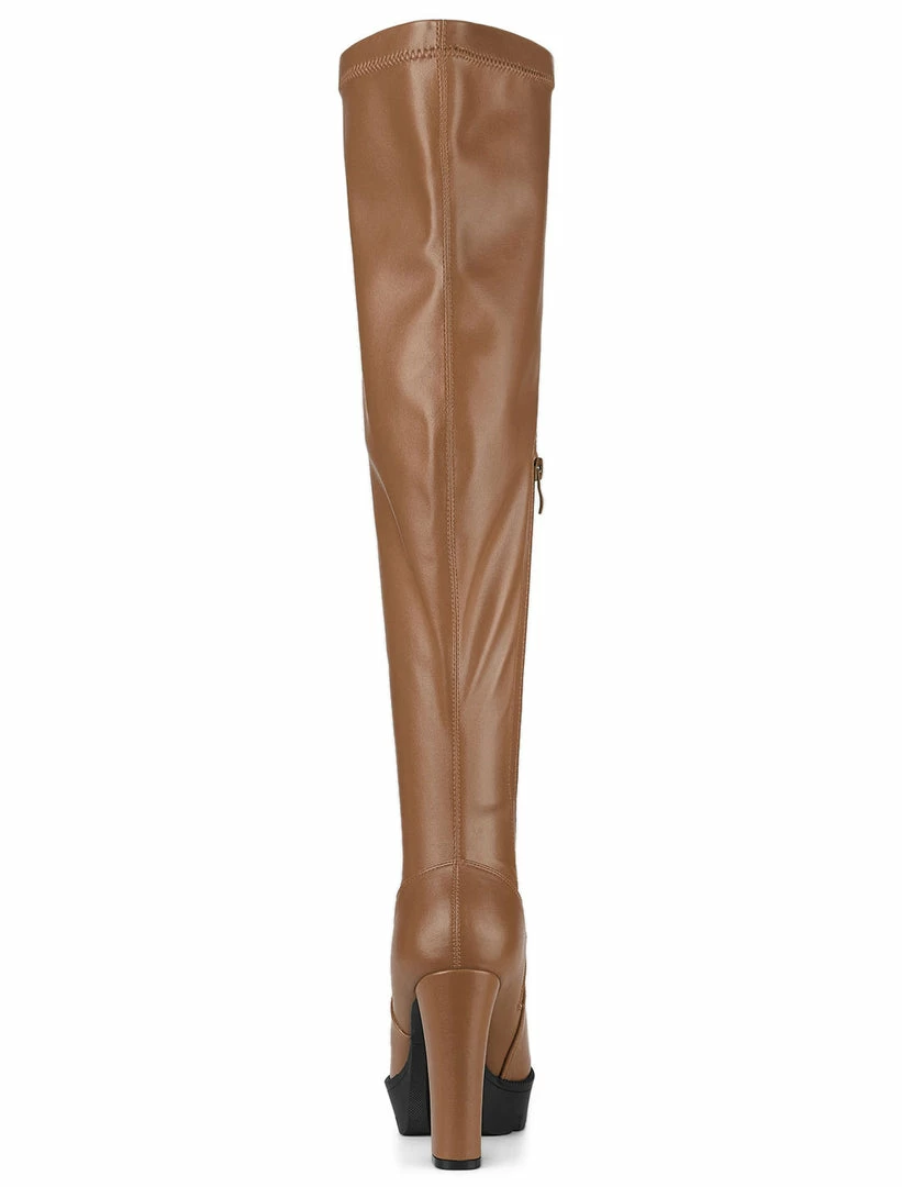 Allegra K Women's Platform Heels Chunky Heel Over Knee High Boots 13 Allegra K Women's Platform Heels Chunky Heel Over Knee High Boots