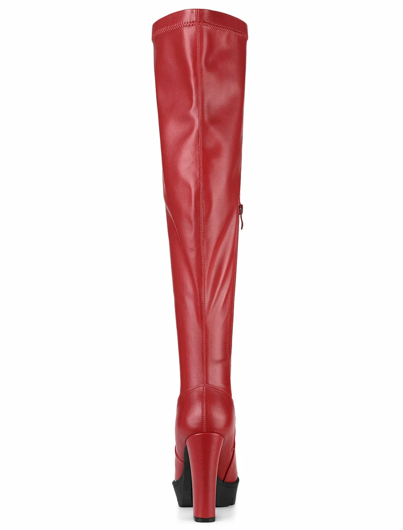 Allegra K Women's Platform Heels Chunky Heel Over Knee High Boots 19 Allegra K Women's Platform Heels Chunky Heel Over Knee High Boots