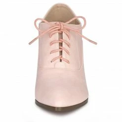 Allegra K Shoes Women's Pointed Toe Lace Up Chunky Heel Ankle Boots