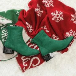 Allegra K Women's Square Toe Chunky Electroplated Heel Ankle Boots Shoes