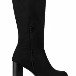 Allegra K Women's Mid Calf Block Heel Boots Shoes 43 Allegra K Women's Mid Calf Block Heel Boots Shoes