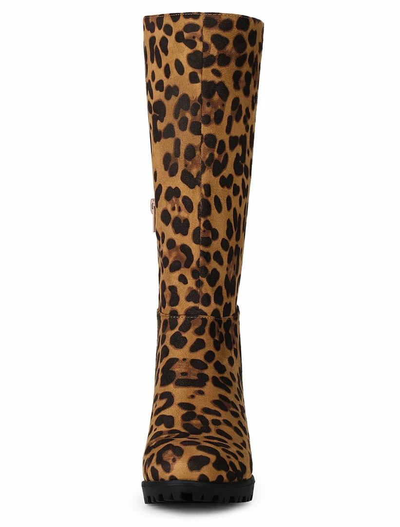 Allegra K Women's Mid Calf Block Heel Boots Shoes 13 Allegra K Women's Mid Calf Block Heel Boots Shoes