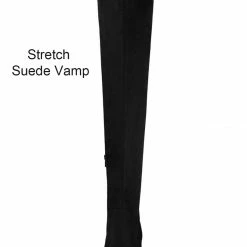 Allegra K Women's Round Toe Chunky Heel Over The Knee High Boots Shoes