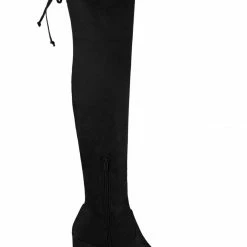 Allegra K Women's Round Toe Chunky Heel Over The Knee High Boots Shoes