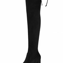 Allegra K Women's Round Toe Chunky Heel Over The Knee High Boots Shoes