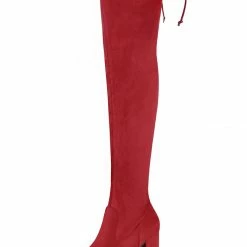 Allegra K Women's Round Toe Chunky Heel Over The Knee High Boots Shoes