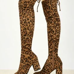 Allegra K Women's Round Toe Chunky Heel Over The Knee High Boots Shoes