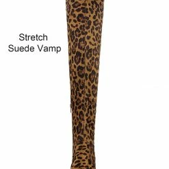 Allegra K Women's Round Toe Chunky Heel Over The Knee High Boots Shoes