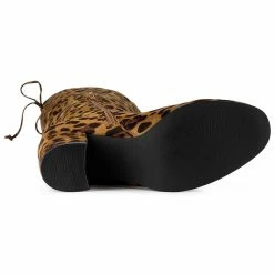 Allegra K Women's Round Toe Chunky Heel Over The Knee High Boots Shoes