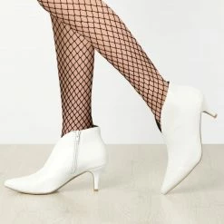 Allegra K Women's Cutout Pointy Toe Stiletto Heels Ankle Booties Shoes