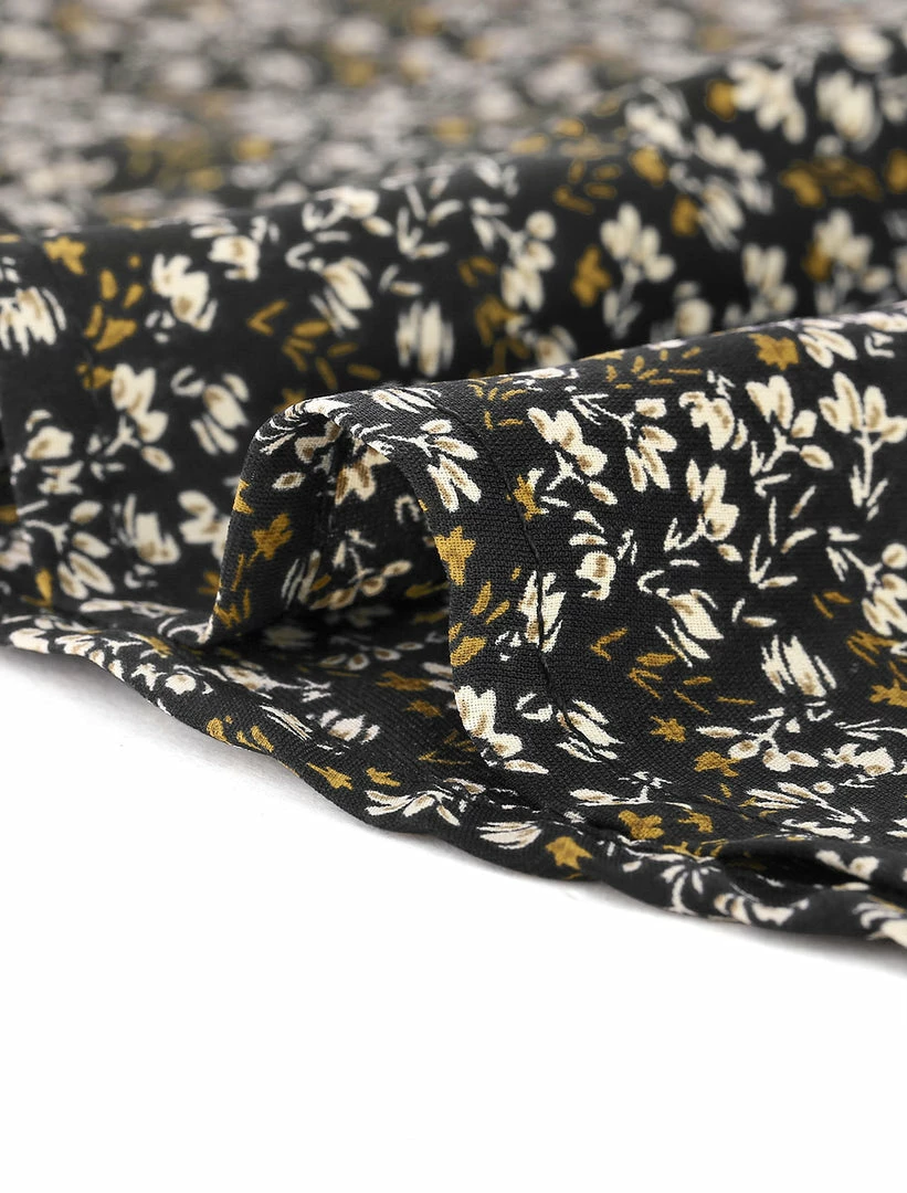 Allegra K Women's Ruffle Neck Long Puff Sleeve Ditsy Floral Shirt Blouse 9 Allegra K Women's Ruffle Neck Long Puff Sleeve Ditsy Floral Shirt Blouse