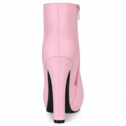 Allegra K Women's Platform Chunky Heel Ankle Boots