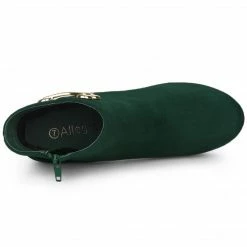 Allegra K Shoes Women's Round Toe High Chunky Heel Platform Ankle Boots