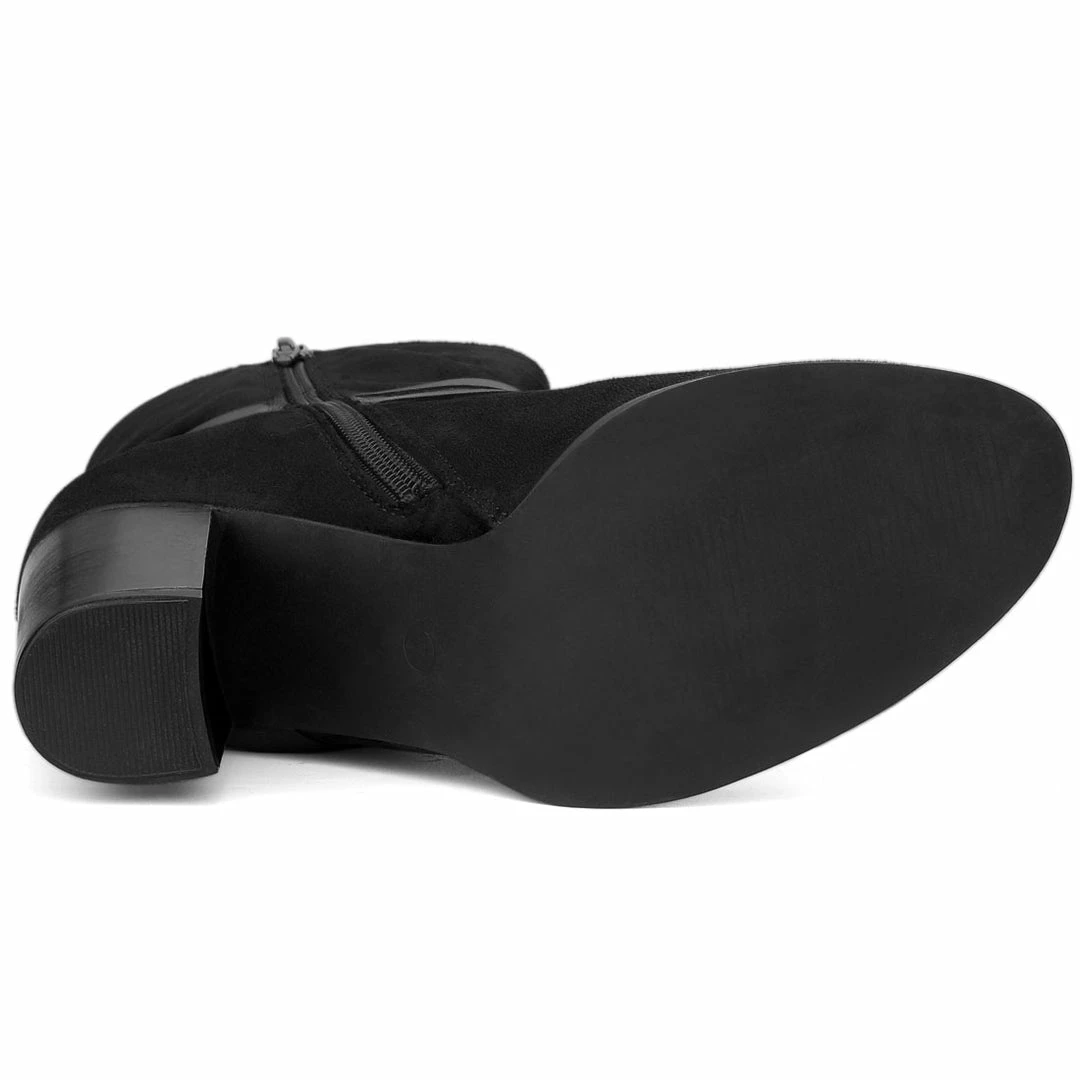 Allegra K Shoes Women's Slouchy Chunky Heel Ankle Boots 9 Allegra K Shoes Women's Slouchy Chunky Heel Ankle Boots