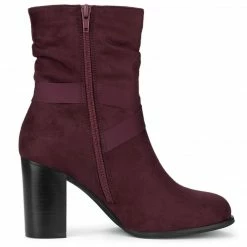 Allegra K Shoes Women's Slouchy Chunky Heel Ankle Boots 38 Allegra K Shoes Women's Slouchy Chunky Heel Ankle Boots
