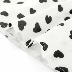 Allegra K Women's Casual Heart Print Button Up Long Sleeves Shirt Tops