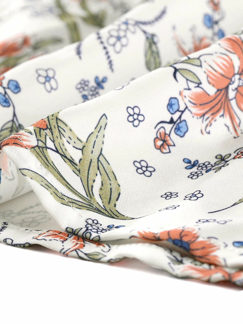 Allegra K Women's Floral Printed Button Down Shirt Contrast Collar Full Placket Long Sleeve Work Top Blouse 15 Allegra K Women's Floral Printed Button Down Shirt Contrast Collar Full Placket Long Sleeve Work Top Blouse