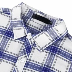 Allegra K C09 Men Long Sleeves Check Print Button Up Flannel Shirt