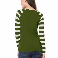 Allegra K Striped Long Raglan Sleeves V Neck Tee Shirt 54 Allegra K Striped Long Raglan Sleeves V Neck Tee Shirt