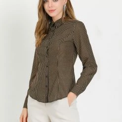 Allegra K Women's Polka Dots Long Sleeve Button Down Shirt Work Top 13 Allegra K Women's Polka Dots Long Sleeve Button Down Shirt Work Top