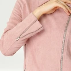 Allegra K Faux Suede Short Jacket With Revere Collar Clothing