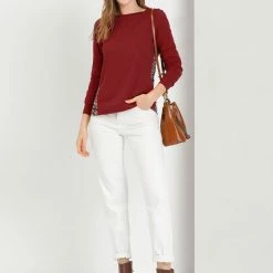 Allegra K Women's Casual Cotton Lightweight T Shirt Long Sleeves Tunic Tops 13 Allegra K Women's Casual Cotton Lightweight T Shirt Long Sleeves Tunic Tops