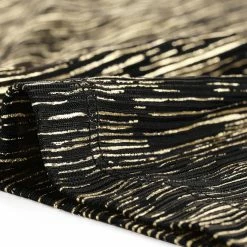 Allegra K Women's Party Glitter V Neck Ruffle Cuff Metallic Shiny Stripe Top