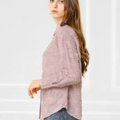 Allegra K Women's Textured Button Up Shirt Turn Down Collar Long Sleeve Work Top Blouse 13 Allegra K Women's Textured Button Up Shirt Turn Down Collar Long Sleeve Work Top Blouse