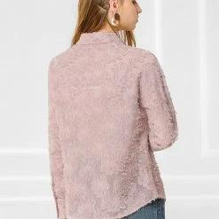 Allegra K Women's Textured Button Up Shirt Turn Down Collar Long Sleeve Work Top Blouse 14 Allegra K Women's Textured Button Up Shirt Turn Down Collar Long Sleeve Work Top Blouse