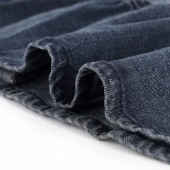 Allegra K Round Collar Peplum Denim Jacket