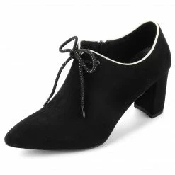 Allegra K Women's British Style Block Heel Oxfords Shoes