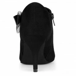 Allegra K Women's Pointed Toe Bow Decor Stiletto Heel Ankle Boots