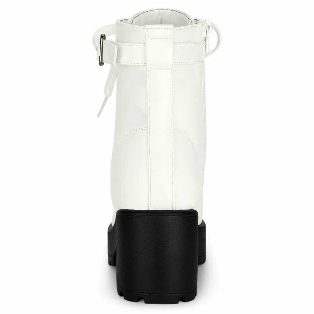 Allegra K Women's Zip Chunky Heel Platform Ankle Combat Boots Shoes 14 Allegra K Women's Zip Chunky Heel Platform Ankle Combat Boots Shoes