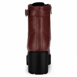 Allegra K Women's Zip Chunky Heel Platform Ankle Combat Boots Shoes 55 Allegra K Women's Zip Chunky Heel Platform Ankle Combat Boots Shoes