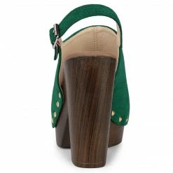 Allegra K Women's Open Toe Slingback Platform Chunky Heel Sandals