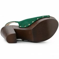 Allegra K Women's Open Toe Slingback Platform Chunky Heel Sandals