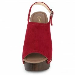 Allegra K Women's Open Toe Slingback Platform Chunky Heel Sandals