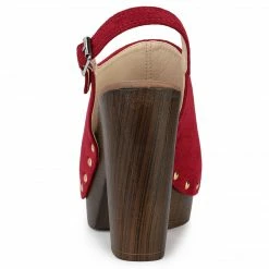 Allegra K Women's Open Toe Slingback Platform Chunky Heel Sandals