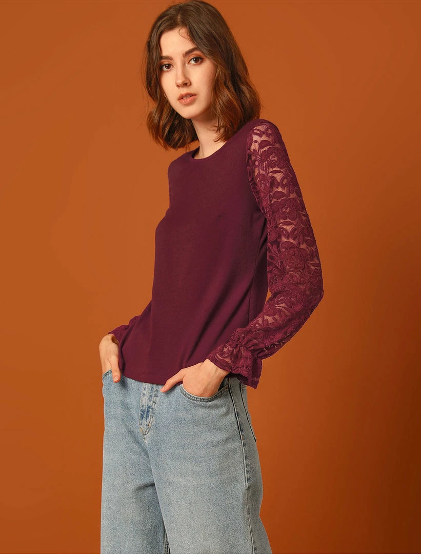 Allegra K Women's Lace Long Flare Sleeve Knit Blouse Top 13 Allegra K Women's Lace Long Flare Sleeve Knit Blouse Top