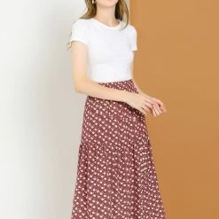 Allegra K Women's Vintage A-Line Elastic Waist Dots Floral Midi Skirt 13 Allegra K Women's Vintage A-Line Elastic Waist Dots Floral Midi Skirt