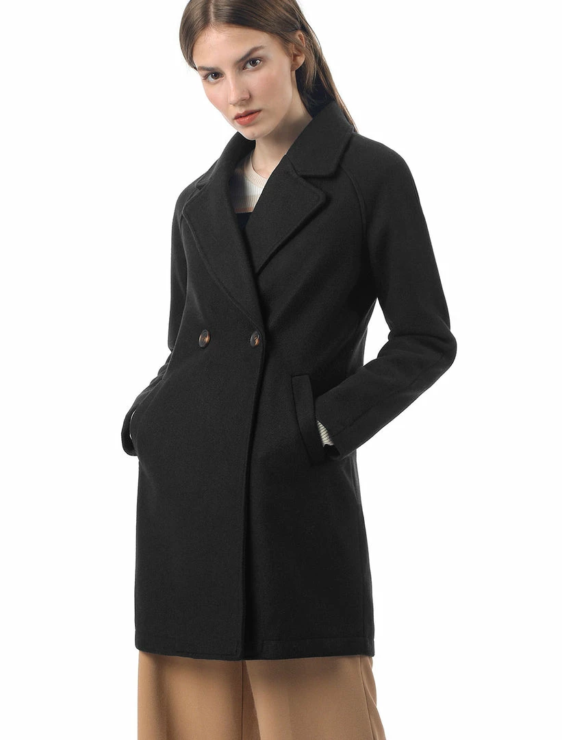 Allegra K Double Breasted Notched Lapel Coat With Raglan Sleeves 68 Allegra K Double Breasted Notched Lapel Coat With Raglan Sleeves
